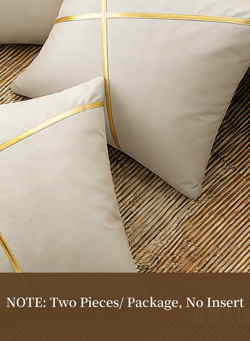 INFOSUN Two-Piece Pillow Cover Set, Sofa Cushion Cover, Pillowcase, Waterproof Gold Thread Design Pillow Cover, Sofa Pillowcase  45cm x 45cm, Living Room Sofa Bed Pillowcase 18x18 inches - Image 4